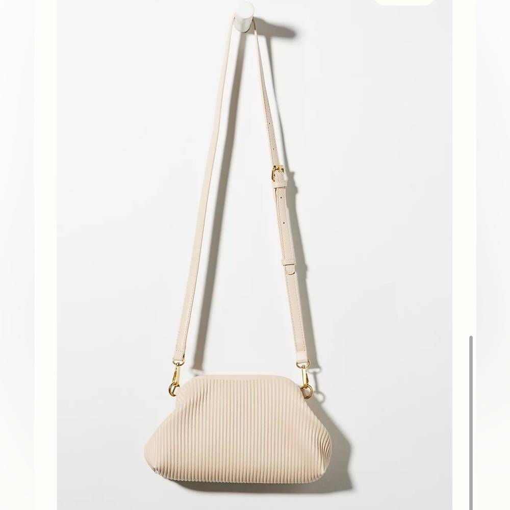 Anthropologie Faux Leather Clamshell Clutch